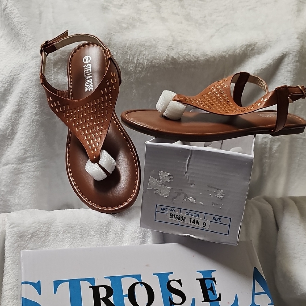 Nwt Brown Sandals with Cutout Design